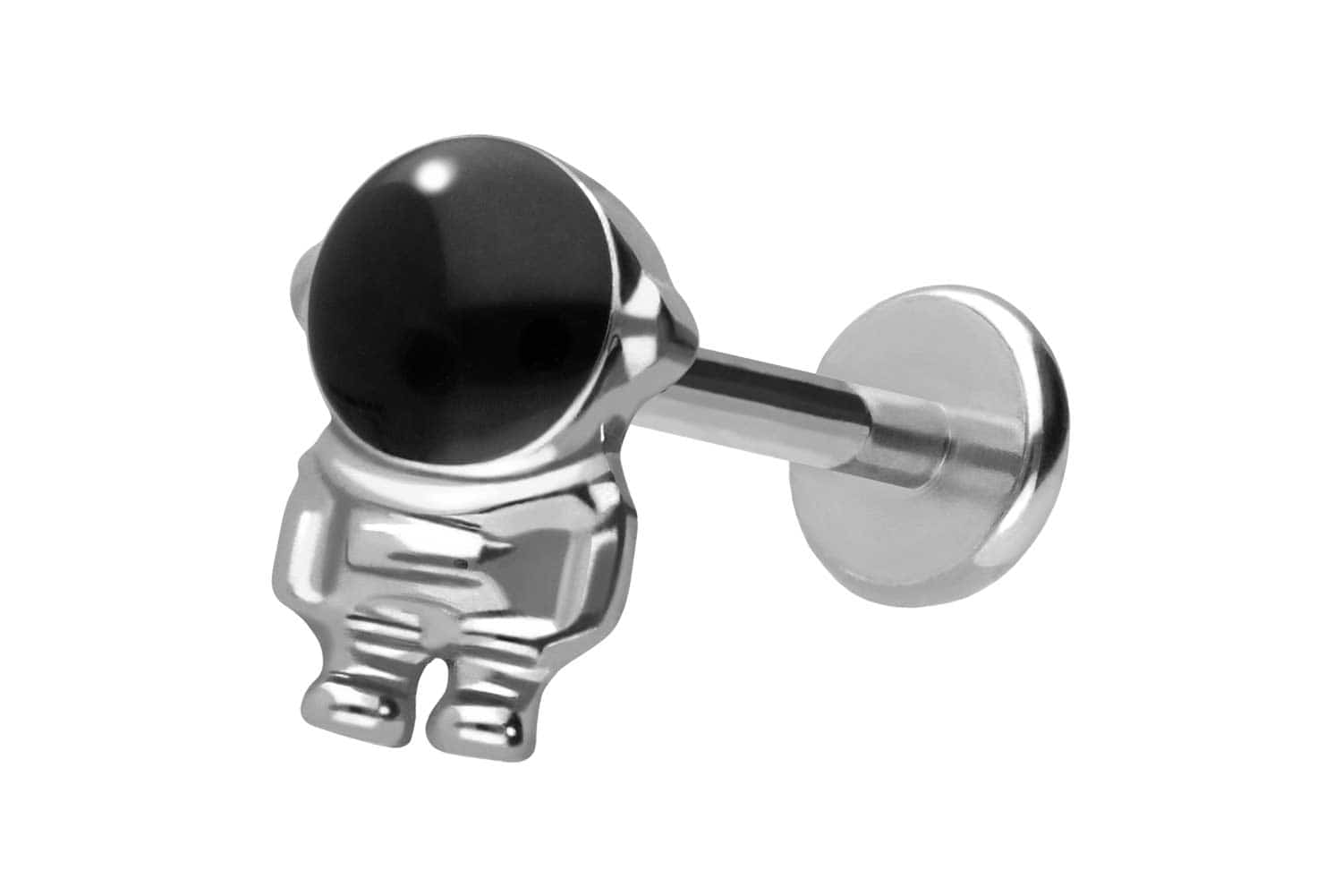 Titan Labret Piercing mit Push Fit ASTRONAUT